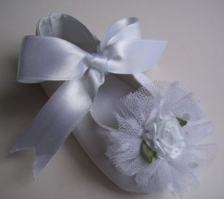 Baby White Tulle Flower Shoes Shoes
