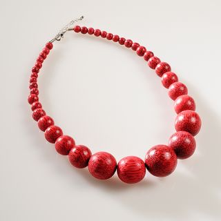 Creative Design Group Blush Red Wood Bead Necklace