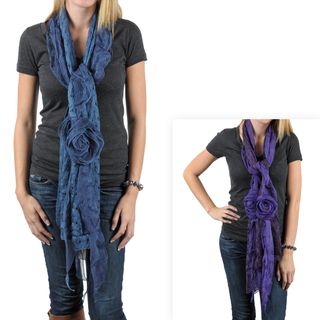 Hailey Jeans Co. Womens Rosette Detail Crochet Scarf