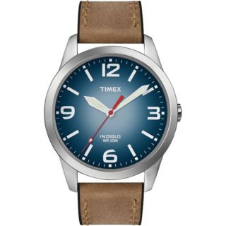 Timex Mens Weekender Casual Brown Leather Strap Watch