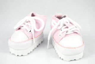 Pink Cord Tennis Shoes for American Girl Dolls and Most 18