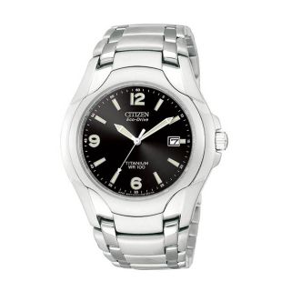 Citizen Mens Eco Drive 180 WR100 Titanium Bracelet Watch