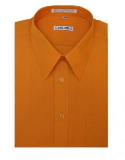 Mens Pumpkin Orange Dress Shirt with Convertible Cuffs