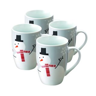 Rachael Ray Little Hoot Snowman 11 ounce Mugs (Set of 4)