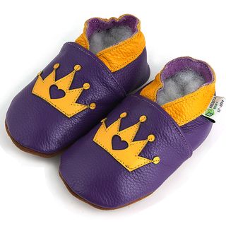 Gold Crown Soft Sole Leather Baby Shoes