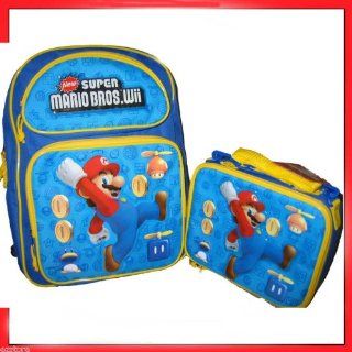 New Super Mario Bros Wii Large Backpack & Lunch Bag