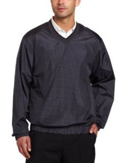 PGA TOUR Mens Long Sleeve V neck With Tipping Plaid