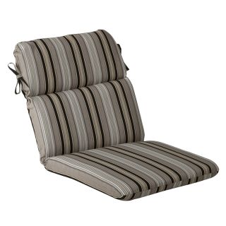 Pillow Perfect Outdoor Black/ Beige Striped Round Chair Cushion