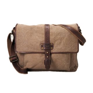 Fossil Max Brown Canvas Messenger Bag