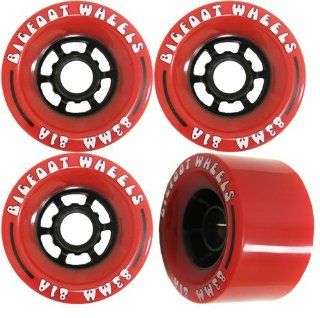 BIGFOOT Longboard Wheels 83MM 81A RED + ABEC 9 BEARINGS