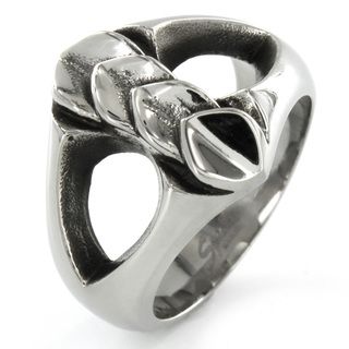 Stainless Steel Layered Leaf and Branch Ring