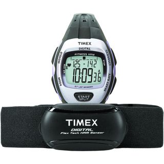 Timex Womens T5K731 Zone Trainer Heart Rate Monitor Black/Silvertone