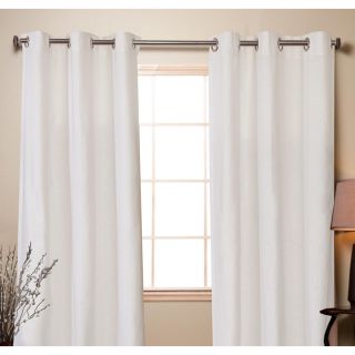 Arctic White Linen Cotton 84 inch Curtain Panel Pair