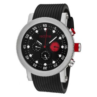 Red Line Mens Compressor Black Textured Silicone Watch