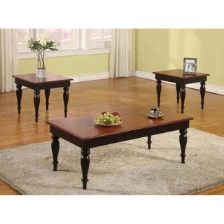Piece Dark Walnut Cocktail and End Table Set