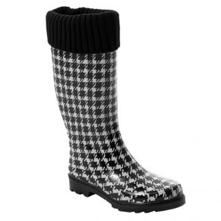 Bamboo by Journee Womens Houndstooth Rain Boots