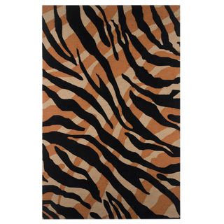 Hand tufted Abstract Ginger Brown Rug (5 x 76)