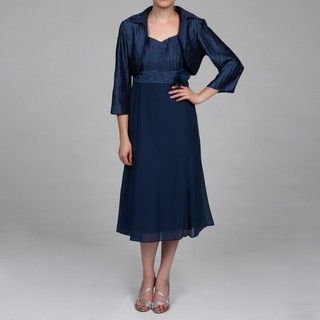 Taylor Womens Midnight Blue 2 piece Dress