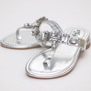  New Toddler Girls Shoes SILVER Dress Sandals Girl 5 No Shoes