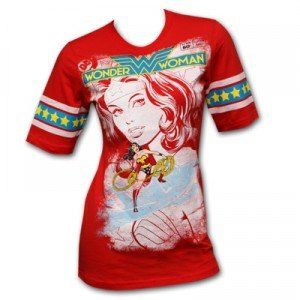Wonder Woman Juniors Hockey Red T Shirt Clothing