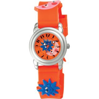 Activa Juniors Orange Cartoon Design Rubber Watch