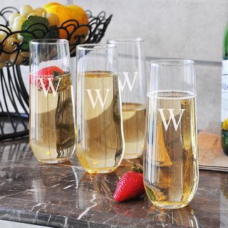 Custom Engraved Stemless Champagne Flutes (Set of 4)