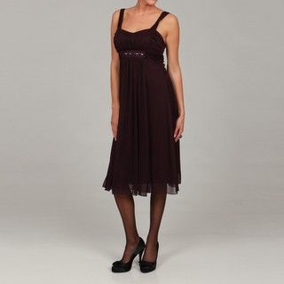 Connected Apparel Womens Beaded Ruched Dress
