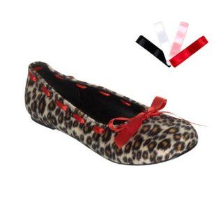 DEMONIA DAISY 20 Brown Cheetah Fur Flats Shoes