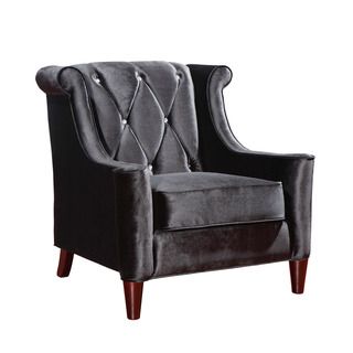 Black Crystal embellished Modern Velvet Chair