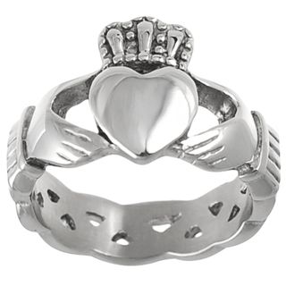 Daxx Stainless Steel Mens Celtic Claddagh Ring