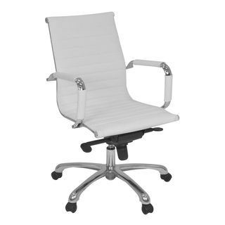 Regency Seating Solace White Leather Swivel Office Chair