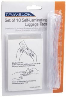 Travelon Self Laminating Tags, Set Of 10,Clear,One Size