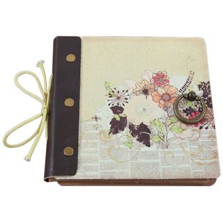 Mixed Media Album With Canvas Laminated MDF Covers 8X8 Flowers   50
