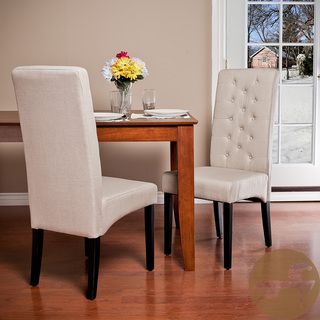 Christopher Knight Home Tall back Natural Fabric Dining Chairs (Set of