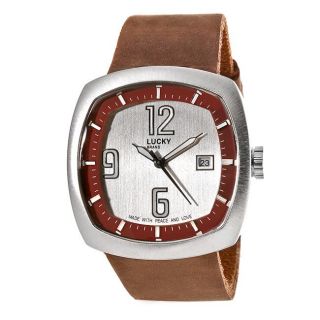 Lucky Brand Mens Casual Brown Leather Band Watch
