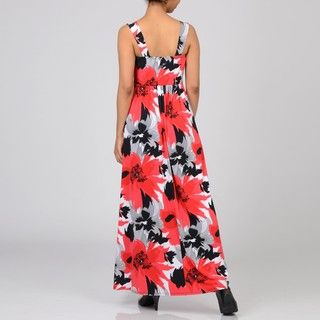 Tiana B Womens Red Poppy Jersey Maxi Dress