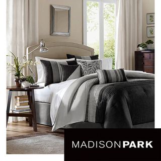Madison Park Infinity Black/Grey 6 piece Duvet Cover Set