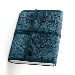 100 page Indigo blue Engraved Cruelty free Leather Journal (India