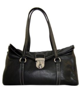 Prada Pushlock Leather Handbag   BR2613 Black Clothing