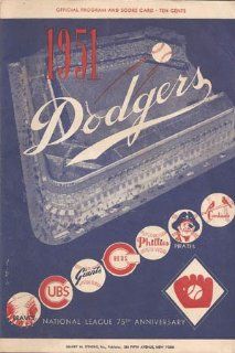 1951 Brooklyn Dodgers 1951 Official Score Card   Sports