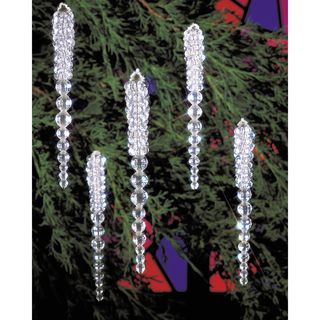 Holiday Beaded Ornament Kit Sparkling Icicles 3 3/4 Makes 30