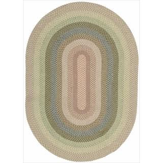 Hand woven Craftworks Coral Braided Multi Color Rug (23 x 39) Oval