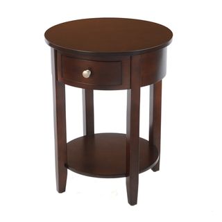 Bianco Collection Espresso Round Drawer Side Table