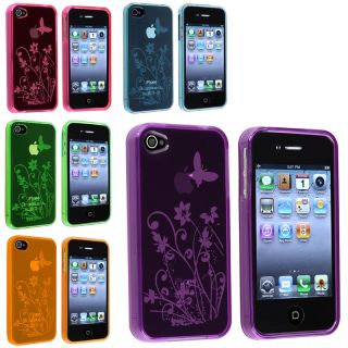 Hot Pink/ Blue/ Purple/ Orange/ Green TPU Cases for Apple iPhone 4/ 4S