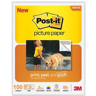 3M Post It Adhesive Matte Picture Paper (100 Sheets)