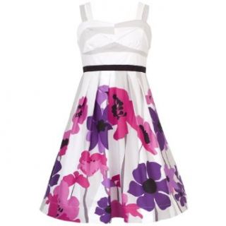 Size 10 RRE 43802S PURPLE PINK WHITE BOLD FLORAL PRINT