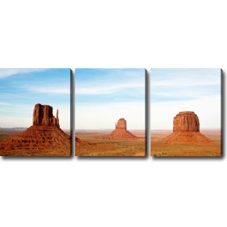 The Magnificent Monument Valley 3 piece Gallery wrapped Canvas Art