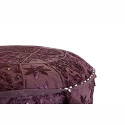 Handmade Casual Living Indian Round Purple Pouf