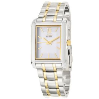 Citizen Mens Eco Drive Stainless and Yellow Goldplated Steel Quartz
