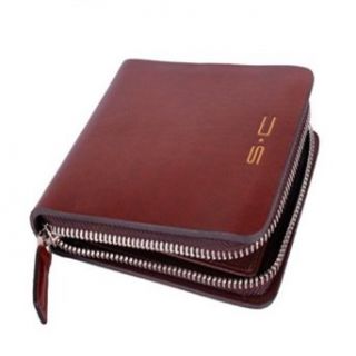 Mens Genuine Cow Leather Wallet Side Zipper Clothing